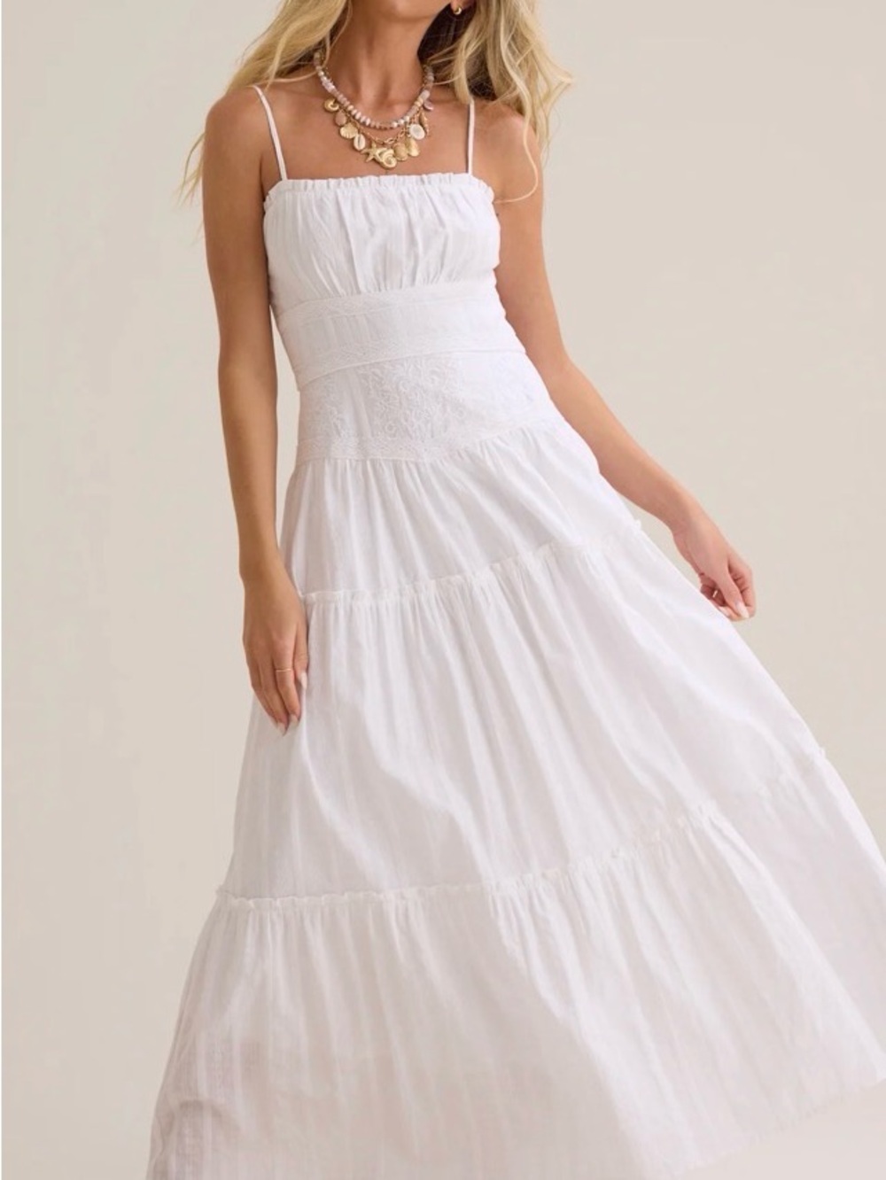 Altar’d State Long White Dress Size Medium